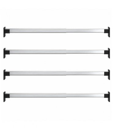 vidaXL Telescopic Wardrobe Rails 4 pcs Silver 58-100 cm