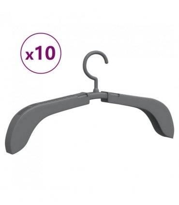 vidaXL Extendable Clothes Hangers 10 pcs Grey