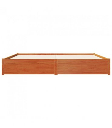 vidaXL Bed Frame with Drawer Wax Brown 200 x 200 cm Solid Pine Wood