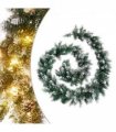 vidaXL Christmas Garland with LED Lights Green 2.7 m PVC
