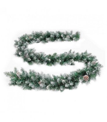vidaXL Christmas Garland with LED Lights Green 2.7 m PVC