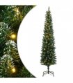 vidaXL Artificial Slim Christmas Tree 300 LEDs 210 cm — Model: with leds
