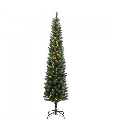 vidaXL Artificial Slim Christmas Tree 300 LEDs 210 cm — Model: with leds