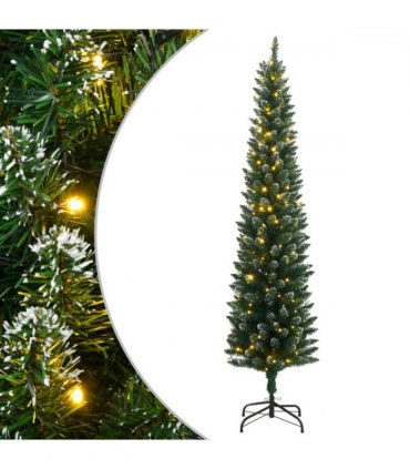 vidaXL Artificial Slim Christmas Tree 300 LEDs 180 cm — Model: with leds