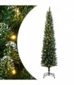 vidaXL Artificial Slim Christmas Tree 300 LEDs 180 cm — Model: with leds