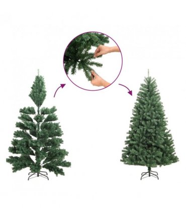 vidaXL Artificial Slim Christmas Tree 300 LEDs 180 cm — Model: with leds
