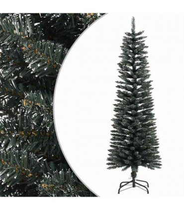 vidaXL Artificial Slim Christmas Tree with Stand Green 150 cm PVC — Model: without led