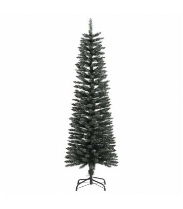 vidaXL Artificial Slim Christmas Tree with Stand Green 150 cm PVC — Model: without led