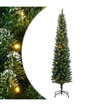 vidaXL Artificial Slim Christmas Tree 150 LEDs 120 cm — Model: with leds