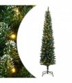 vidaXL Artificial Slim Christmas Tree 150 LEDs 120 cm — Model: with leds