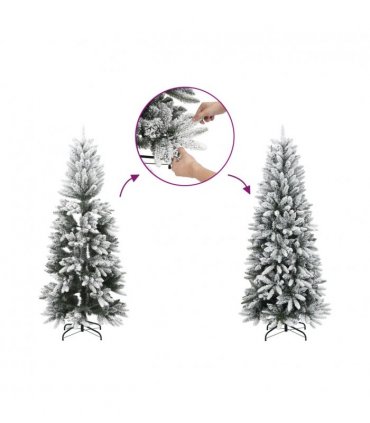 vidaXL Artificial Christmas Tree with Flocked Snow 210 cm PVC&PE — Model: without led