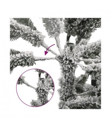 vidaXL Artificial Christmas Tree 300 LEDs and Flocked Snow 240 cm — Model: with leds