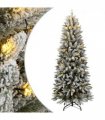 vidaXL Artificial Christmas Tree 150 LEDs and Flocked Snow 150 cm — Model: with leds