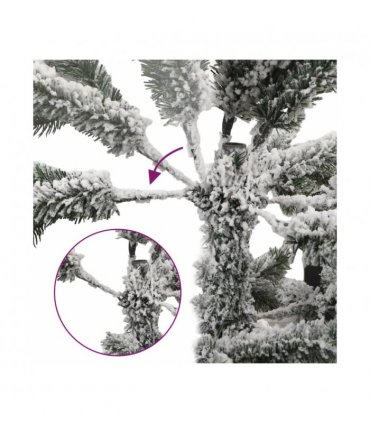 vidaXL Artificial Christmas Tree 150 LEDs and Flocked Snow 150 cm — Model: with leds