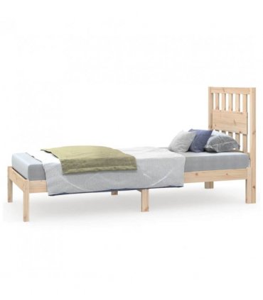 vidaXL Bed Frame without Mattress Solid Wood Small Single — Colour: natural, Size: 75 x 190 cm