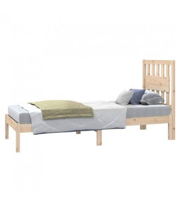 vidaXL Bed Frame without Mattress Solid Wood Small Single — Colour: natural, Size: 75 x 190 cm