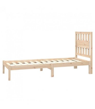 vidaXL Bed Frame without Mattress Solid Wood Small Single — Colour: natural, Size: 75 x 190 cm