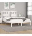 vidaXL Bed Frame without Mattress White Solid Wood Super King — Size: 180 x 200 cm
