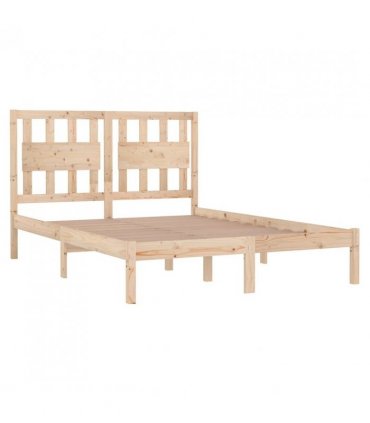 3103928 vidaXL Bed Frame without Mattress Solid Wood 120x200 cm (810012+818560) — Colour: natural, Size: 120 x 200 cm