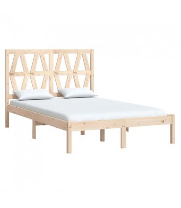vidaXL Bed Frame | Natural Pine | Solid Pine Wood | Double | Bed Frame — Size: 120 x 200 cm