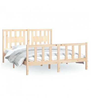 vidaXL Bed Frame without Mattress Solid Wood Pine 160x200 cm — Colour: natural, Size: 160 x 200 cm