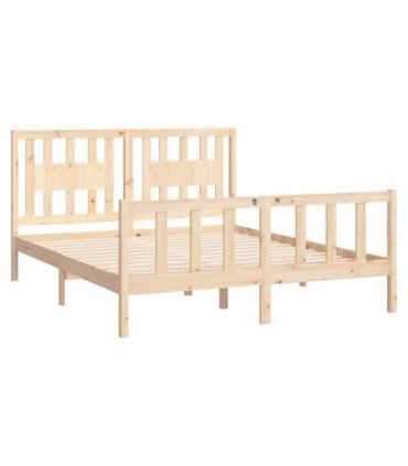 vidaXL Bed Frame without Mattress Solid Wood Pine 160x200 cm — Colour: natural, Size: 160 x 200 cm