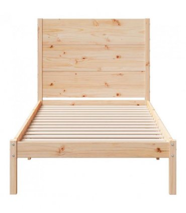 vidaXL Extra Long Bed Frame without Mattress 90x210 cm Solid Wood — Colour: natural, Size: 90 x 210 cm