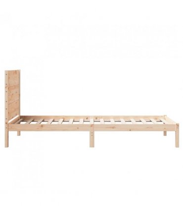 vidaXL Extra Long Bed Frame without Mattress 90x210 cm Solid Wood — Colour: natural, Size: 90 x 210 cm