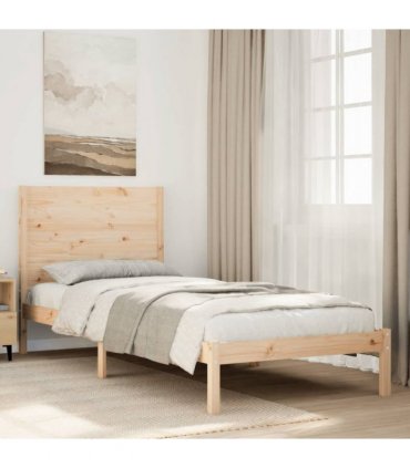 vidaXL Extra Long Bed Frame without Mattress 90x220 cm Solid Wood — Colour: natural, Size: 90 x 220 cm
