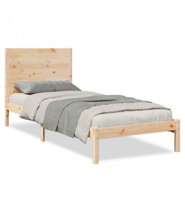 vidaXL Extra Long Bed Frame without Mattress 90x220 cm Solid Wood — Colour: natural, Size: 90 x 220 cm