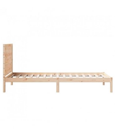 vidaXL Extra Long Bed Frame without Mattress 90x220 cm Solid Wood — Colour: natural, Size: 90 x 220 cm