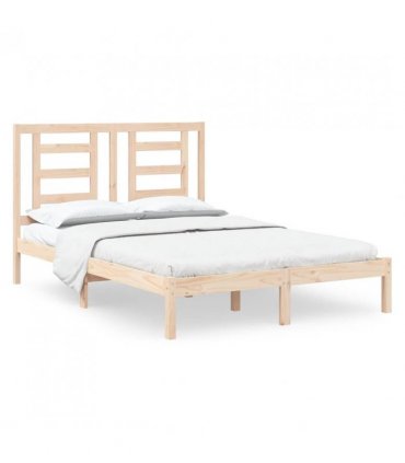 vidaXL Bed Frame without Mattress 140x200 cm Solid Wood Pine — Colour: natural, Size: 140 x 200 cm