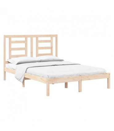 vidaXL Bed Frame without Mattress 140x200 cm Solid Wood Pine — Colour: natural, Size: 140 x 200 cm