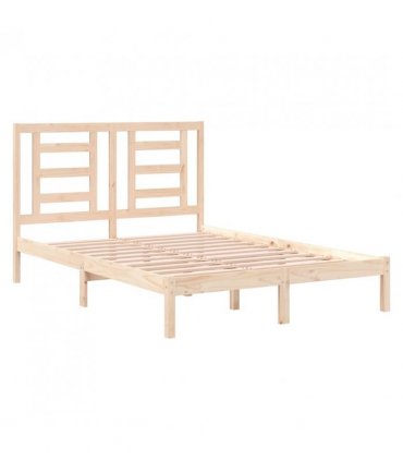 vidaXL Bed Frame without Mattress 140x200 cm Solid Wood Pine — Colour: natural, Size: 140 x 200 cm