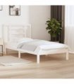 vidaXL Bed Frame without Mattress White 90x200 cm Solid Wood Pine — Size: 90 x 200 cm