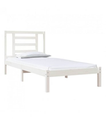 vidaXL Bed Frame without Mattress White 90x200 cm Solid Wood Pine — Size: 90 x 200 cm