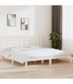 vidaXL Bed Frame without Mattress White 200x200 cm Solid Wood Pine — Size: 200 x 200 cm