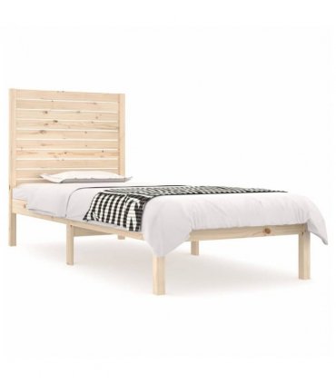 vidaXL Bed Frame | Natural pine | Solid pine wood | Small single | Durable — Size: 75 x 190 cm