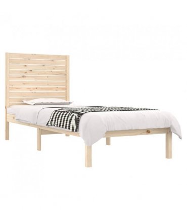 vidaXL Bed Frame | Natural pine | Solid pine wood | Small single | Durable — Size: 75 x 190 cm