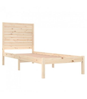 vidaXL Bed Frame | Natural pine | Solid pine wood | Small single | Durable — Size: 75 x 190 cm