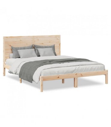 vidaXL Extra Long Bed Frame without Mattress 140x210 cm Solid Wood — Colour: natural, Size: 140 x 210 cm
