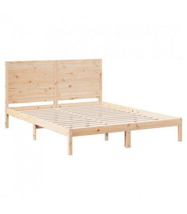 vidaXL Extra Long Bed Frame without Mattress 140x220 cm Solid Wood — Colour: natural, Size: 140 x 220 cm