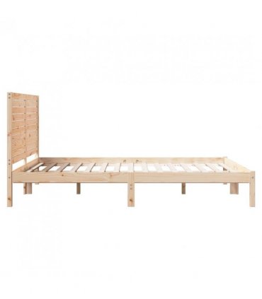 vidaXL Extra Long Bed Frame without Mattress 140x220 cm Solid Wood — Colour: natural, Size: 140 x 220 cm