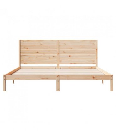 vidaXL Extra Long Bed Frame without Mattress 200x210 cm Solid Wood — Colour: natural, Size: 200 x 210 cm