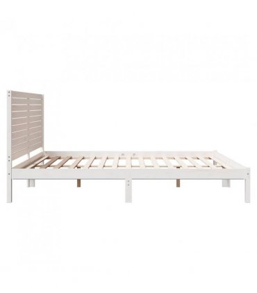 vidaXL Extra Long Bed Frame without Mattress White 200x220 cm Solid Wood — Size: 200 x 220 cm
