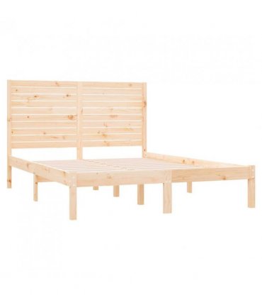 vidaXL Bed Frame | Rustic Bed Frame | Rectangular | Rustic | Solid Pine Wood Bed — Colour: natural, Size: 120 x 200 cm