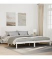 vidaXL Extra Long Bed Frame without Mattress White 180x220 cm Solid Wood — Size: 180 x 220 cm