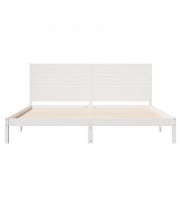 vidaXL Extra Long Bed Frame without Mattress White 180x220 cm Solid Wood — Size: 180 x 220 cm