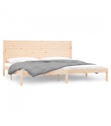 vidaXL Bed Frame without Mattress 180x200 cm Super King Solid Wood — Colour: natural, Size: 180 x 200 cm