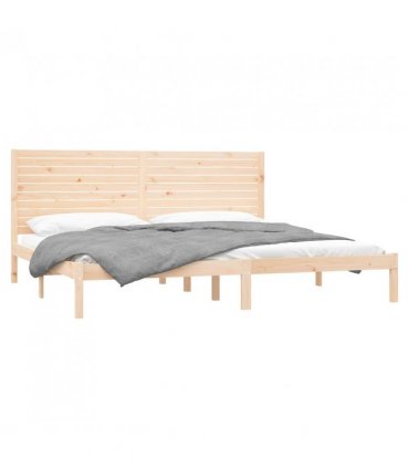 vidaXL Bed Frame without Mattress 180x200 cm Super King Solid Wood — Colour: natural, Size: 180 x 200 cm